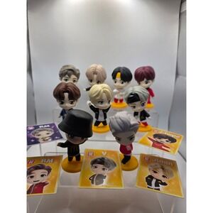 BTS TinyTAN McDonald's Collaboration Figure Lot some Character Cards 2024 K-Pop